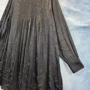 Rag & Bone Black Silk Blend Burnout Floral Pleated Bib Mini Dress Womens M